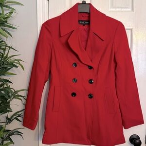 Black Rivet red pea coat S